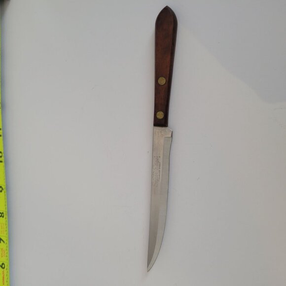 Vintage Utica Super Edge Stainless Steel Knife With Wooden Handle - Picture 1 of 5